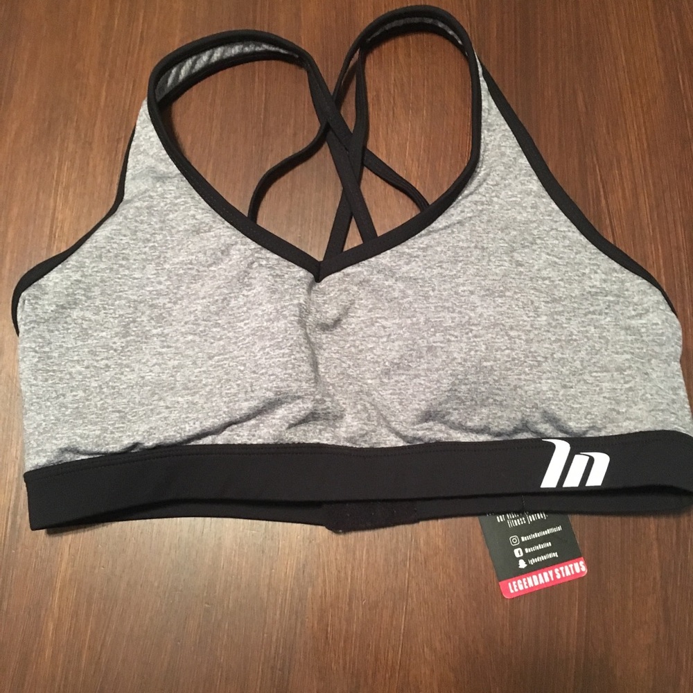 Grey Muscle Nation Sports Bra
